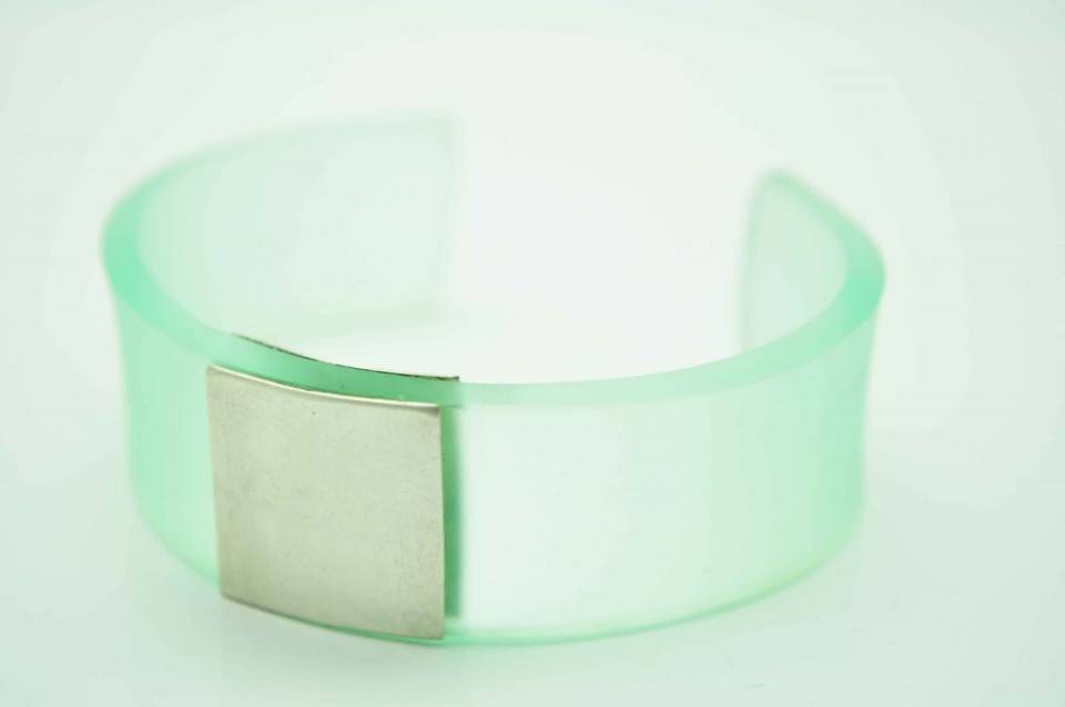 Glacier Perspex And Silver Cuff