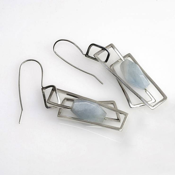 Large Aquamarine Component Earrings