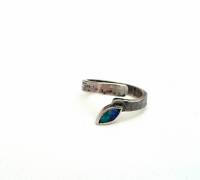 Rollered Silver With Opal Ring