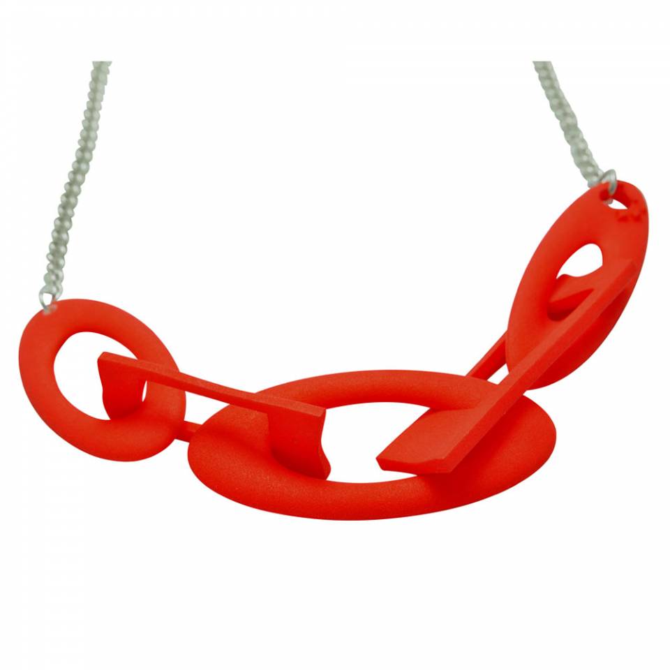 red chain silver -small