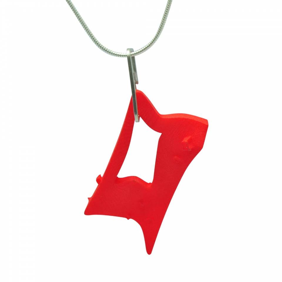 red rectangle pendant
