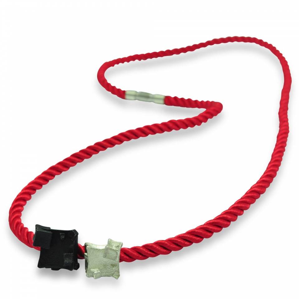 red rope single necklace wrap bracelet