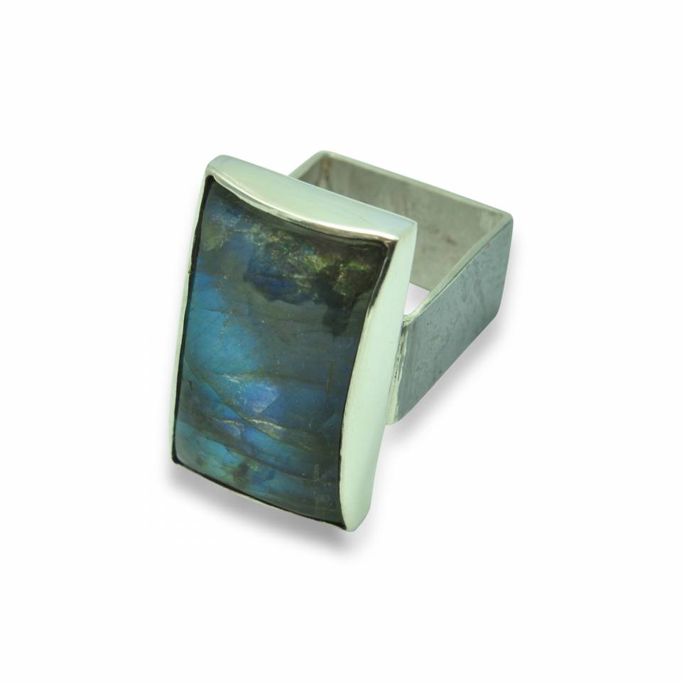 labradorite square ring