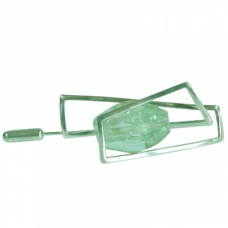 green amethyst brooch pin