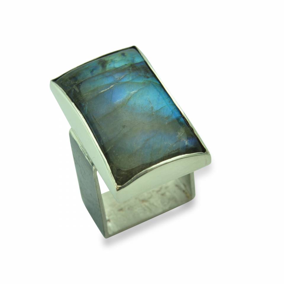 labradorite square ring