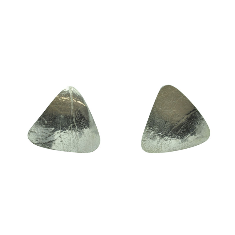 domed triangle stud earrings