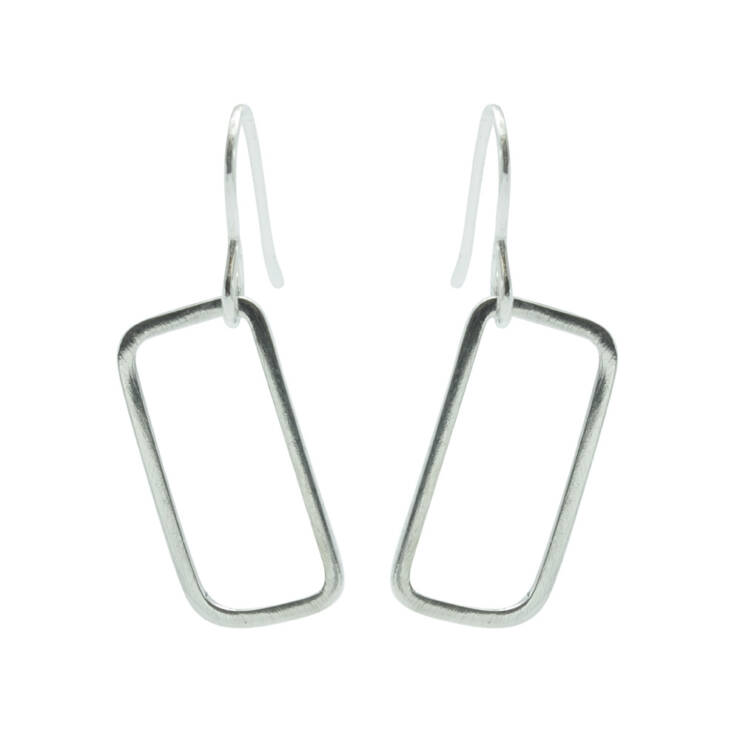 rectangle wire drop earrings