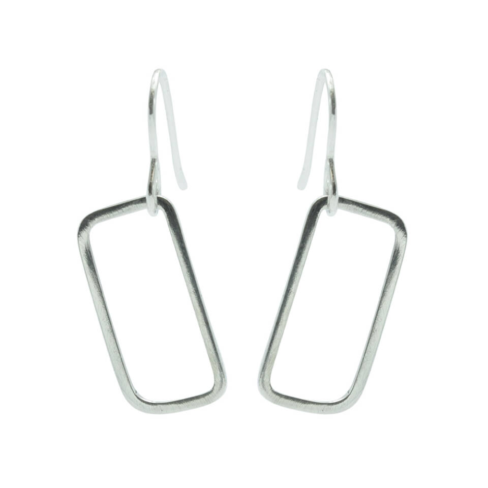 rectangle wire drop earrings