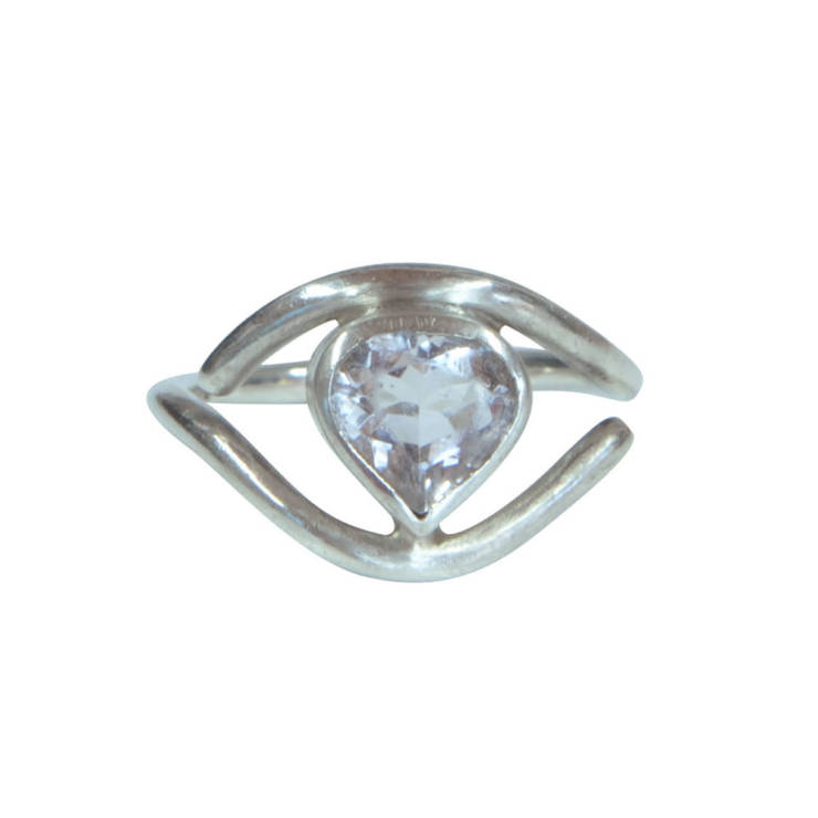 Love - morganite silver engagement ring
