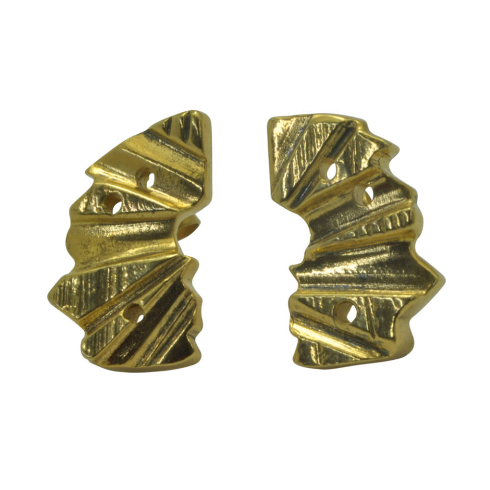 18ct gold plated fan stud earrings