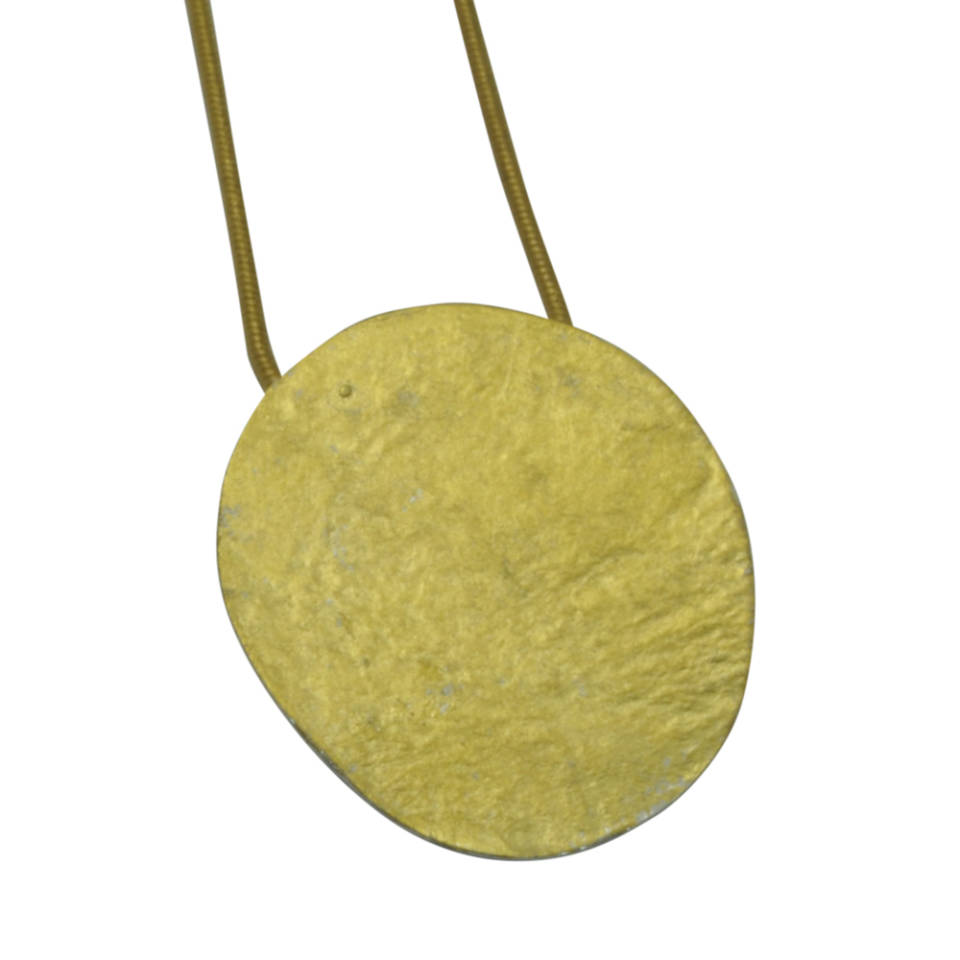 planet rollered silver with 22ct gold leaf pendant