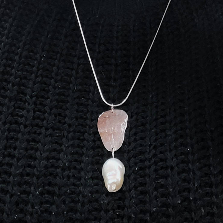 baroque pearl silver pendant