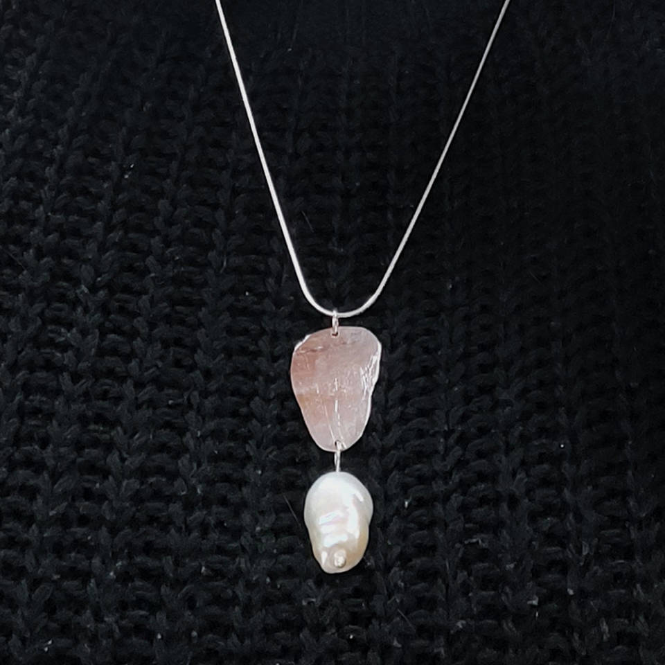 baroque pearl silver pendant