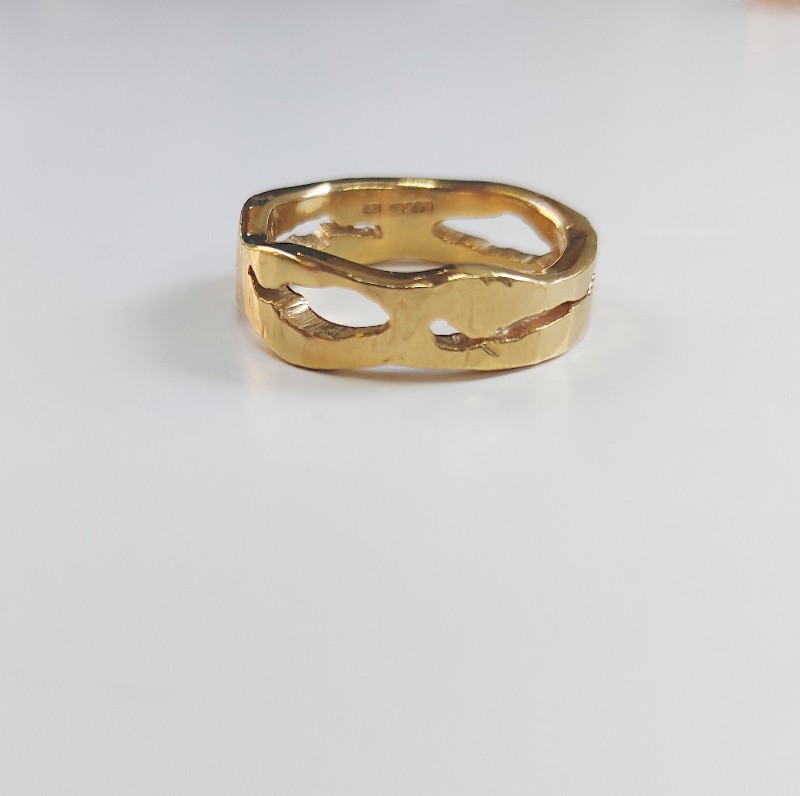 open wave ring gold plated silver