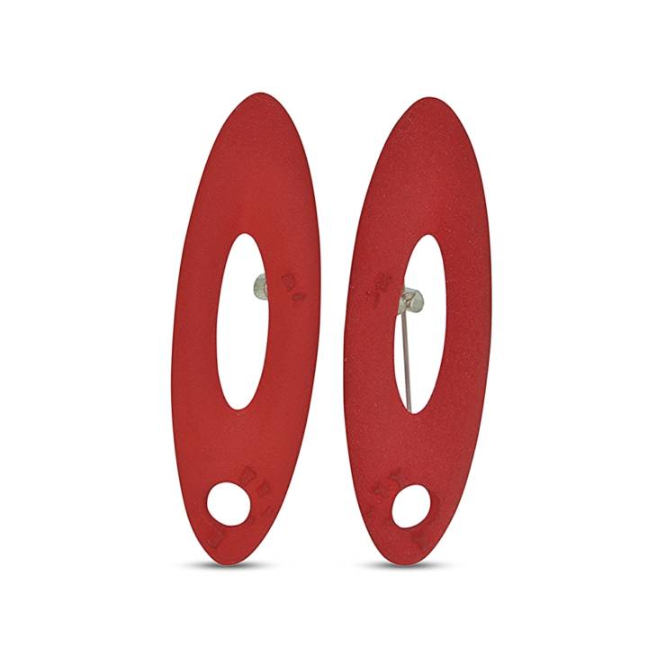large red oval studs - web