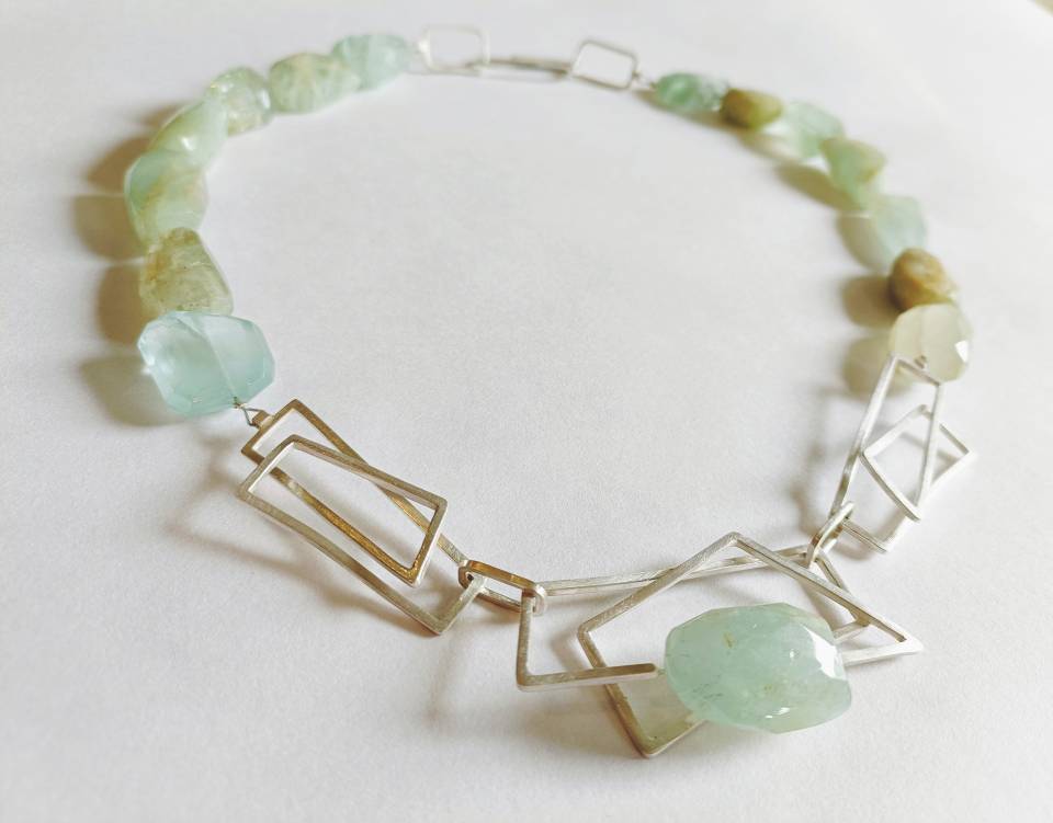 Aquamarine component statement neckpiece