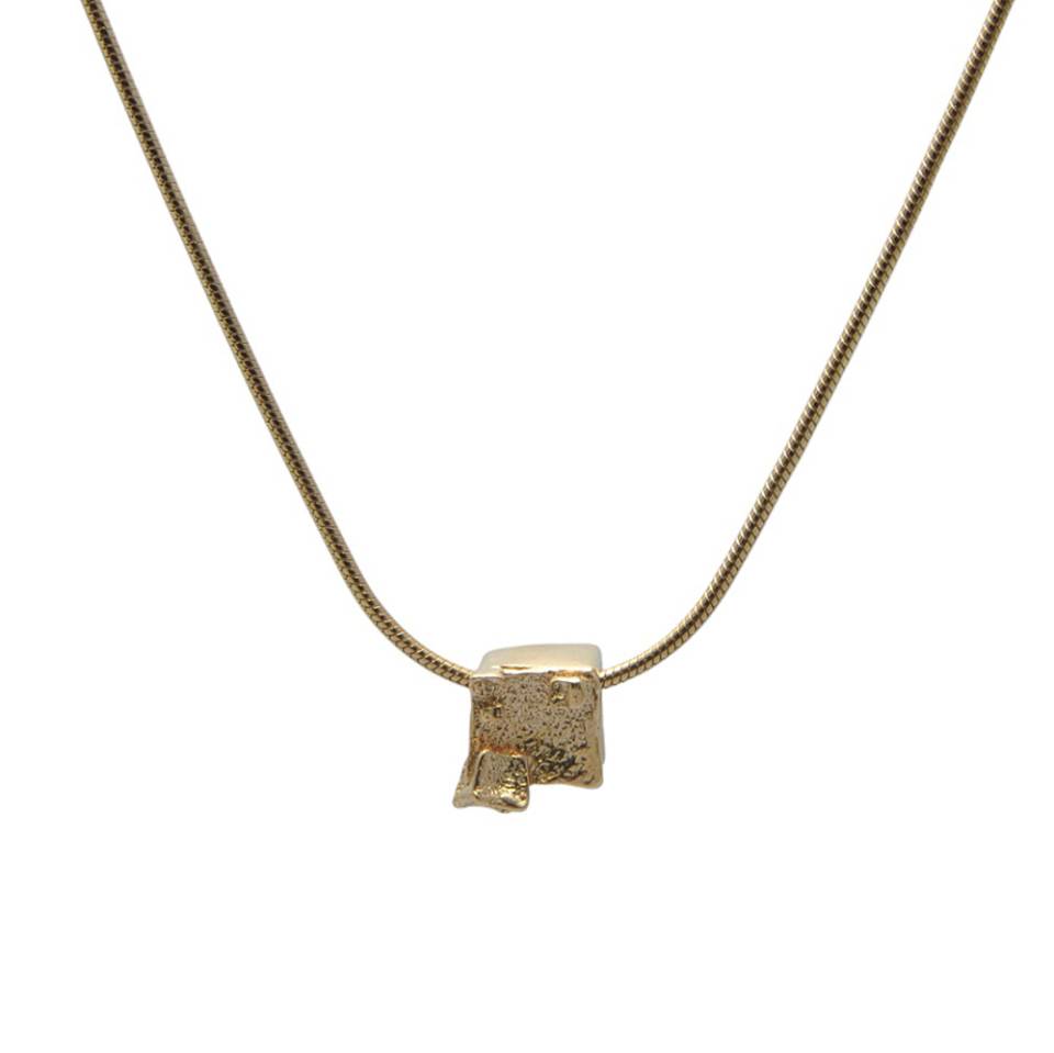 rose gold plated small cube pendant